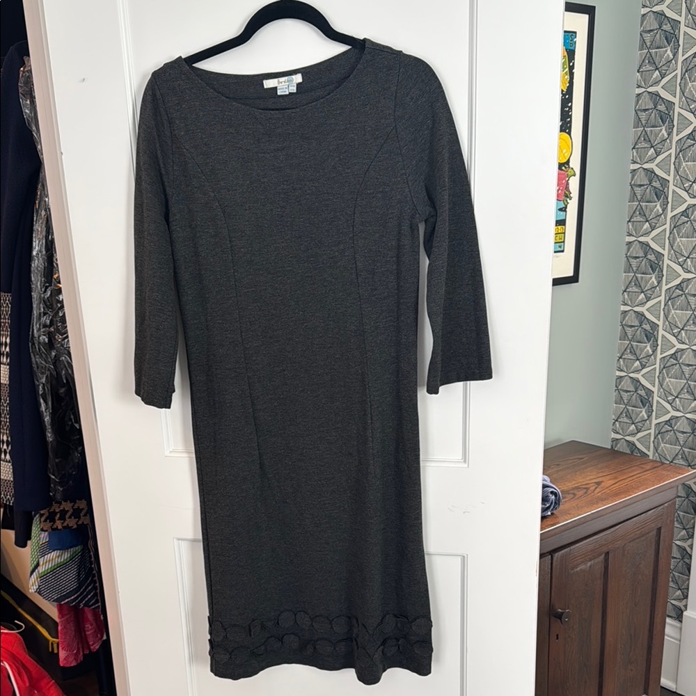 Boden Gray Sheath 3/4 Sleeve Dress for Work